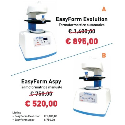 Termoformatrici manuale ed automatica Easy Form Aspy ed Easy Form Evolution Termoformatrici manuale ed automatica Easy Form Aspy ed Easy Form Evolution