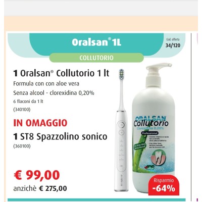 OFFERTA COLLUTORIO ORAL SAN + SPAZZOLINO SONICO